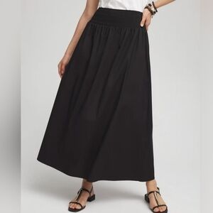 NWT Chico's Black Poplin Skirt